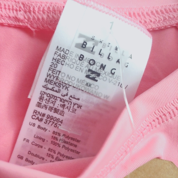 Billabong Pink Long Sleeve Rashguard NEW - Picture 5 of 7
